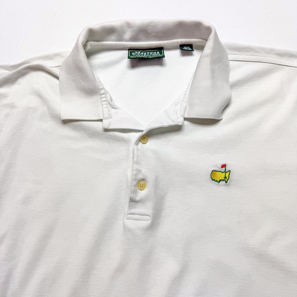 Masters Collection Golf Polo Shirt Mens Large White‎ Cotton Mercerized Augusta